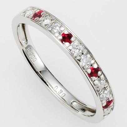 【京セラ】ハーフエタニティリング〈ルビー・天然ダイヤモンド〉クレサンベール | 7月誕生石 プラチナ 京都 京都市 アクセサリー ジュエリー 宝石 ギフト 人気 贈り物 ご自宅用
