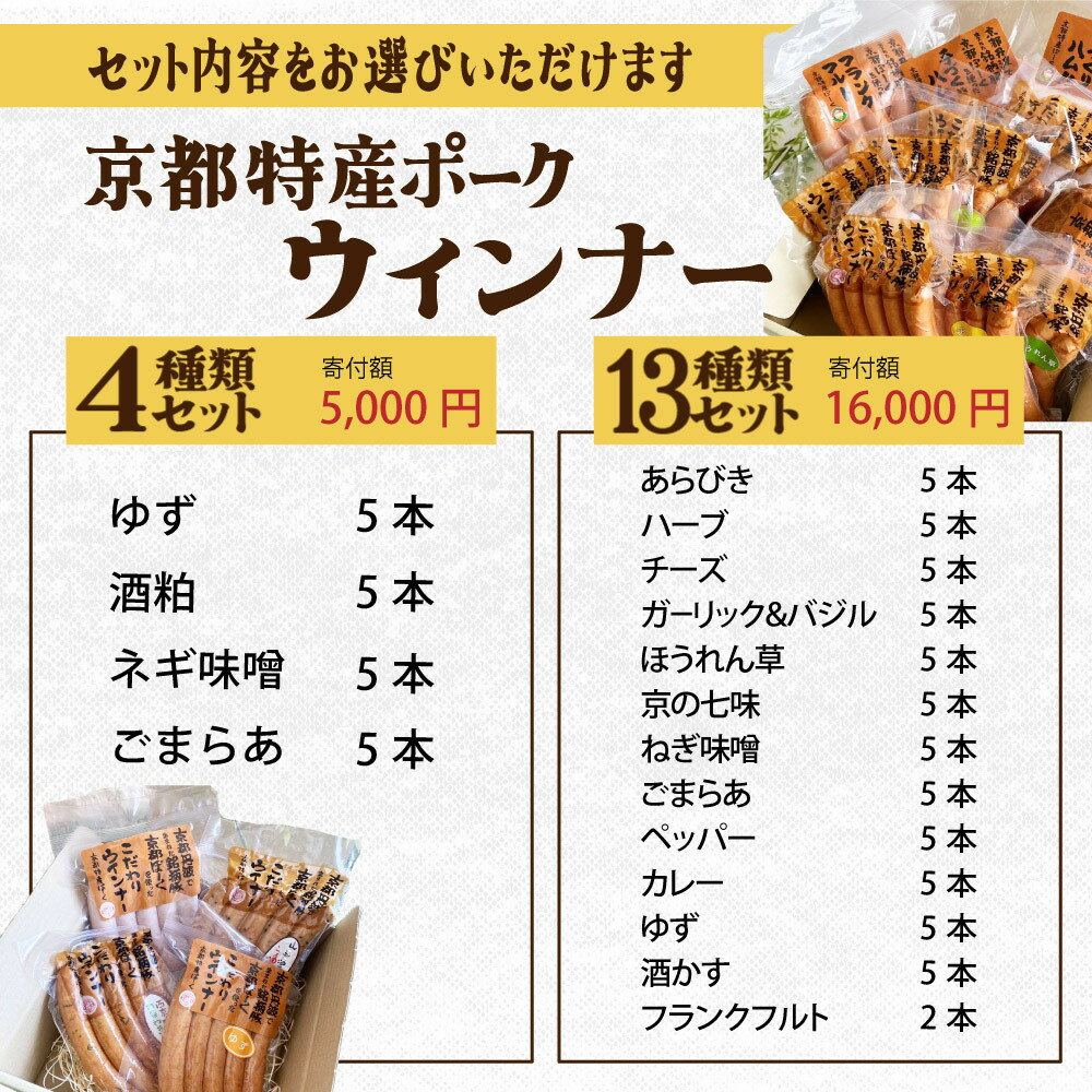 【ふるさと納税】【京都特産ぽーく】変わり種ウインナーセット［ 京都 ポーク ハム ベーコン ウインナー 人気 おすすめ 肉 お肉 豚肉 詰め合わせ セット お取り寄せ ギフト 通販 送料無料 ふるさと納税 ］ サムネイル2