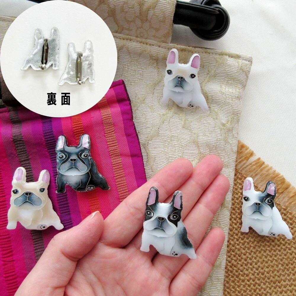 【ふるさと納税】【ヒロミ・アート】フレンチブルドッグブローチ [ 京都 嵐山 東山 京七宝 純銀製 犬 人気 おすすめ 装飾品 かわいい ギフト プレゼント お取り寄せ 通販 送料無料 ふるさと納税 ] サムネイル2