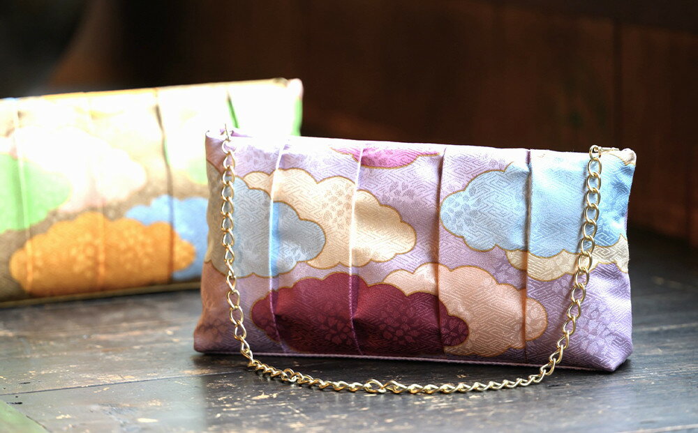 【ふるさと納税】【RITOFU】Kyo-Yuzen クラッチバッグ(瑞雲・紫)｜京都 バッグ 人気 京友禅［ 京都 友禅 和 ブランド 鞄 上品 人気 おすすめ ギフト プレゼント お取り寄せ 通販 送料無料 ふるさと納税 ］ サムネイル3