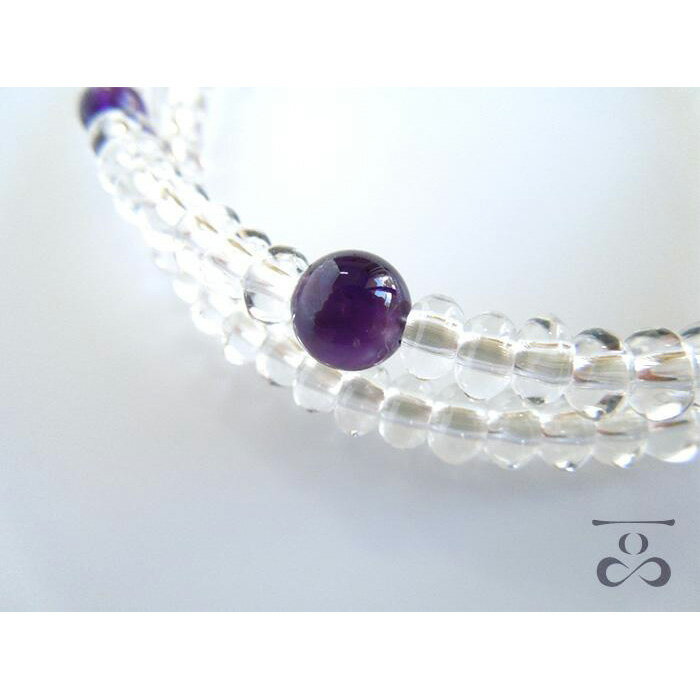 【ふるさと納税】【京都 安田念珠店】 ≪一品（ひとしな）シリーズ≫ 水晶108玉ブレス紫水晶仕立 | 配送不可：離島・諸島 サムネイル2