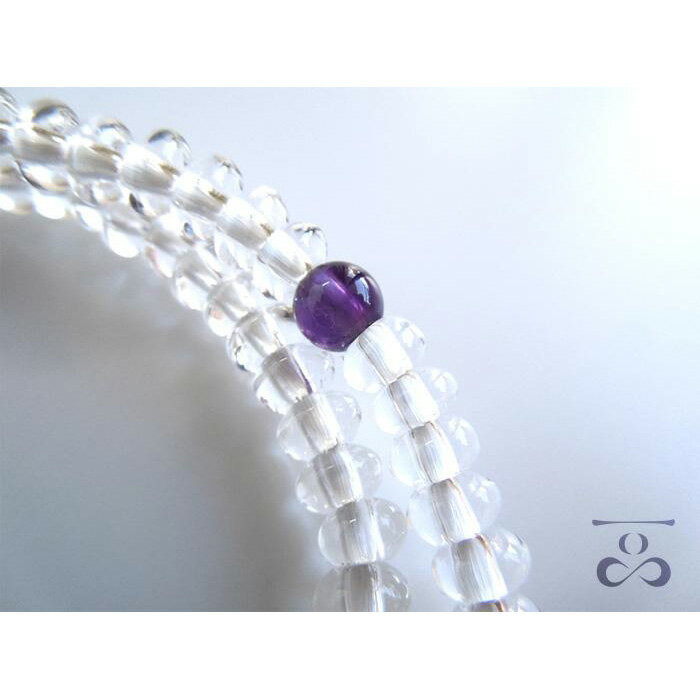 【ふるさと納税】【京都 安田念珠店】 ≪一品（ひとしな）シリーズ≫ 水晶108玉ブレス紫水晶仕立 | 配送不可：離島・諸島 サムネイル3