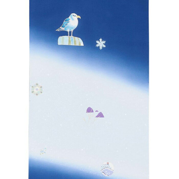 【ふるさと納税】【京都工芸染匠協同組合】石川さゆりさんデビュー50周年記念 コンペ特別賞受賞 付下げ着尺【B】「津軽海峡・冬景色俯瞰図」 サムネイル3