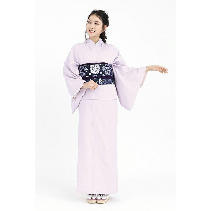 【ふるさと納税】【たゆたふ】30秒で着られる色無地 袷　六花（ROCCA）（薄紫　Mサイズ） サムネイル2