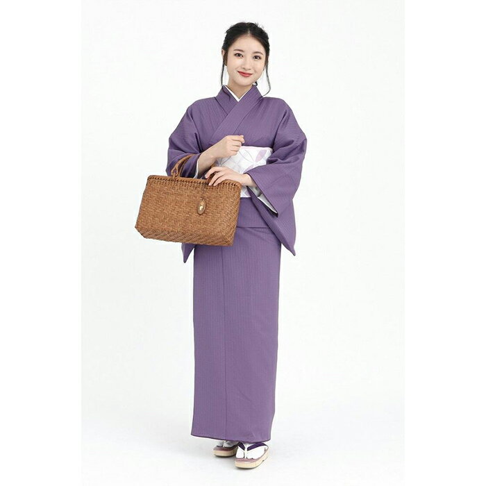 【ふるさと納税】【たゆたふ】30秒で着られる色無地 袷　六花（ROCCA）（濃紫　Mサイズ） サムネイル2