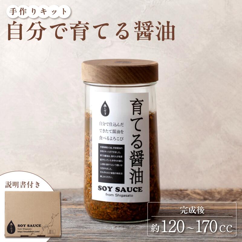 無添加 育てる醤油1セット（塩切醤油用麹365g・呼吸する木の蓋・専用びん・説明書）【 国産 醤油 セット 手作り 醤油作り 醤油づくり キット しょうゆ 調味料 贈答 贈り物 プレゼント ギフト 無農薬 熟成 もろみ 京都 綾部 】