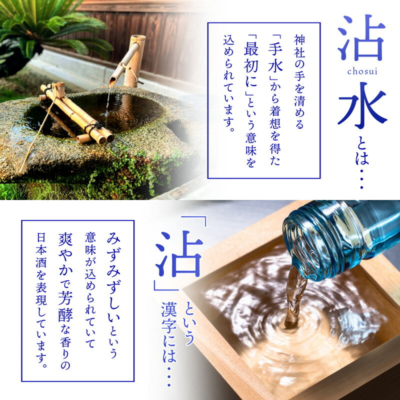 【ふるさと納税】日本酒 沾水（Chosui）3本セット（14度・15度・16度 各300ml）【 日本酒 酒 若宮酒造 贈り物 国産 プレゼント ギフト 贈答 こだわり 特産品 オリジナル 綾部 京都 】 サムネイル3