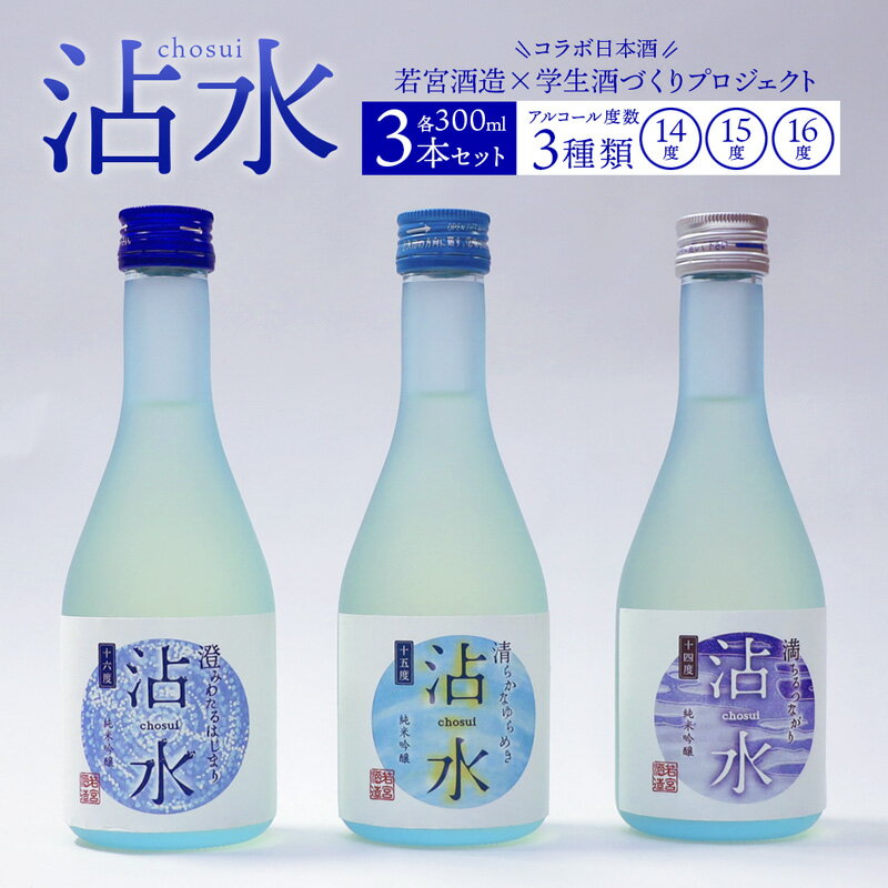 日本酒 沾水（Chosui）3本セット（14度・15度・16度 各300ml）【 日本酒 酒 若宮酒造 贈り物 国産 プレゼント ギフト 贈答 こだわり 特産品 オリジナル 綾部 京都 】