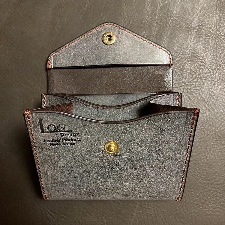 【ふるさと納税】財布 高級ブライドルレザー・ミニウォレット カラー3色【ダークブラウン ブラック バーガンディ】｜革 革製品 ミニ財布 コンパクト財布 メンズ レディース 小銭入れ ハンドメイド【KyotaniLeatherWorks】 サムネイル2