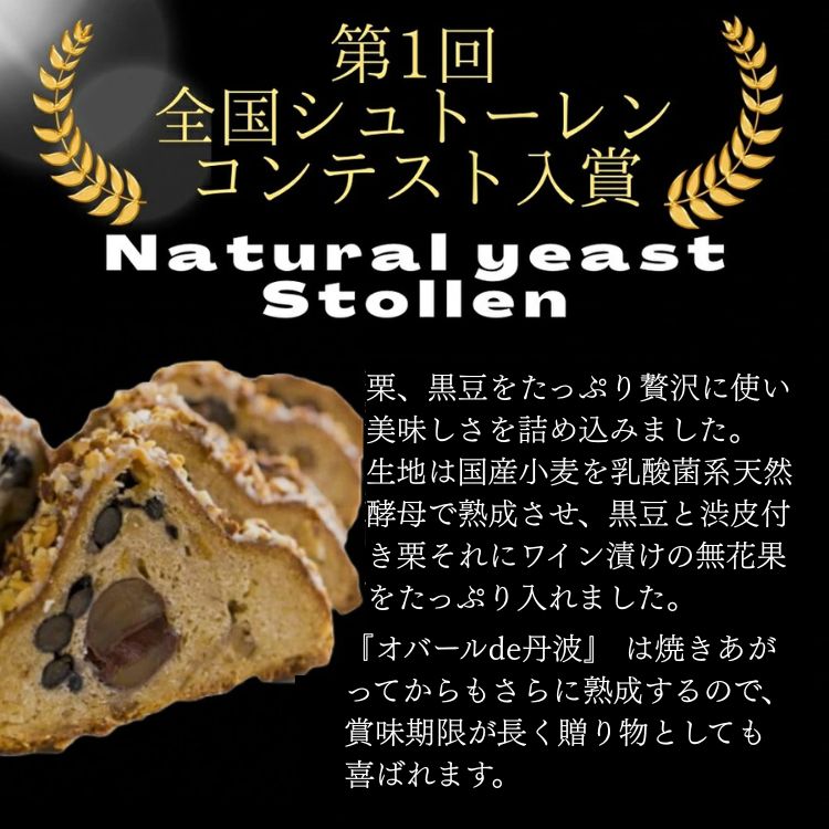 【ふるさと納税】天然酵母 シュトレン・オバールde丹波 Lサイズ 約600g《天然酵母パン グリム》第1回全国 シュトーレン コンテスト入賞 亀岡地域ブランド認定品 クリスマス プレゼント スイーツ サムネイル2