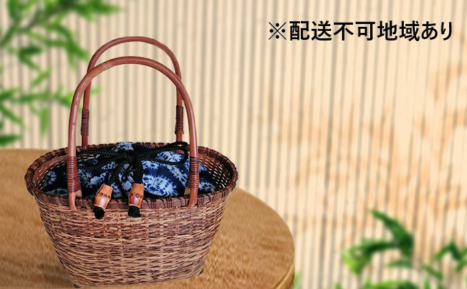 【ふるさと納税】限定 1個 バッグ 竹製 シリーズ5 籐手 19×8×h19 (33) 巾着付き 竹バッグ かごバッグ ファッション カバン かばん 工芸品 サムネイル2