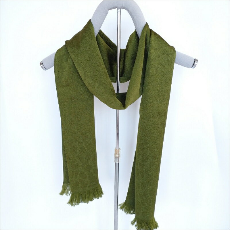 【ふるさと納税】丹後ちりめん　シルク・ストール（オリーブグリーン） ファッション アクセサリー シルク ちりめん 贈答 オリーブグリーン ふるさと納税 ストール 贈り物 敬老の日 母の日 父の日 記念日 ギフト プレゼント 送料無料　シルクストール 緑色 サムネイル2