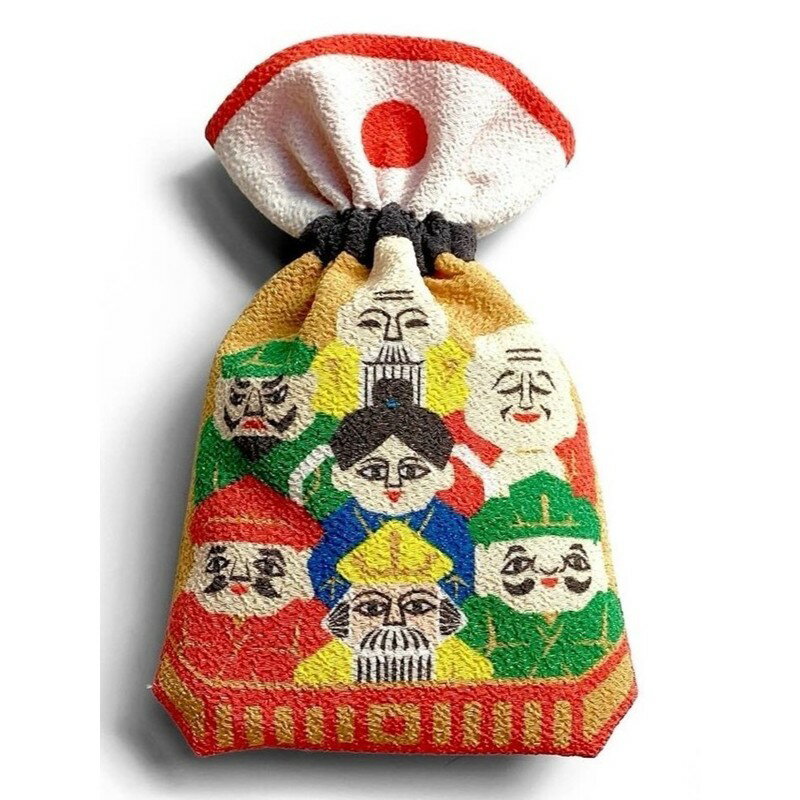 【ふるさと納税】丹後ちりめん 祭巾着 サイズ：約22cm×13cm つるかめ しちふくじん サムネイル3