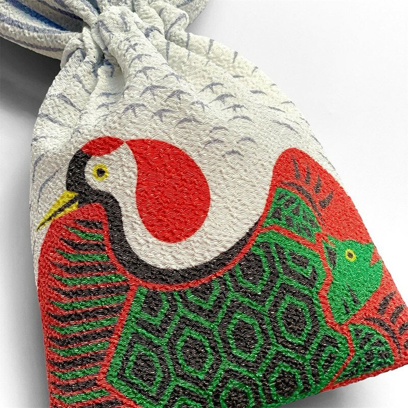 【ふるさと納税】丹後ちりめん 祭巾着 サイズ：約22cm×13cm つるかめ しちふくじん サムネイル2