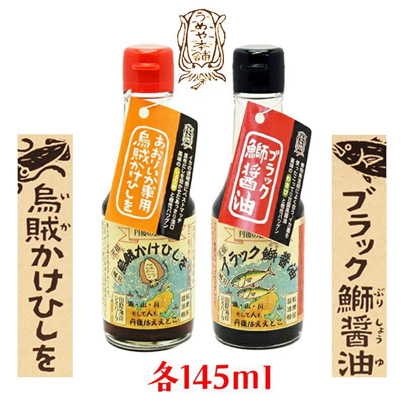 釣りキチ仕込みの刺身醤油／丹後の刺身醤油詰合せ イカ刺し専用「烏賊かけひしを」青魚にぴったり「ブラック鰤醤油」刺身醤油 さしみ 調味料 100ml セット 詰め合わせ プレゼント 家庭用 釣り 6,000 6000 円 送料無料 イカ刺身 刺身醤油 刺身しょうゆ