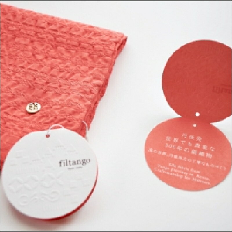 【ふるさと納税】フィルタンゴ ストール【洗える丹後ちりめんのシルク】西洋更紗柄　コーラルオレンジ　ギフトにもおすすめ。 シルク 丹後ちりめん ファッション 洗える 贈り物 記念日 ギフト プレゼント ふるさと納税 ストール サムネイル3