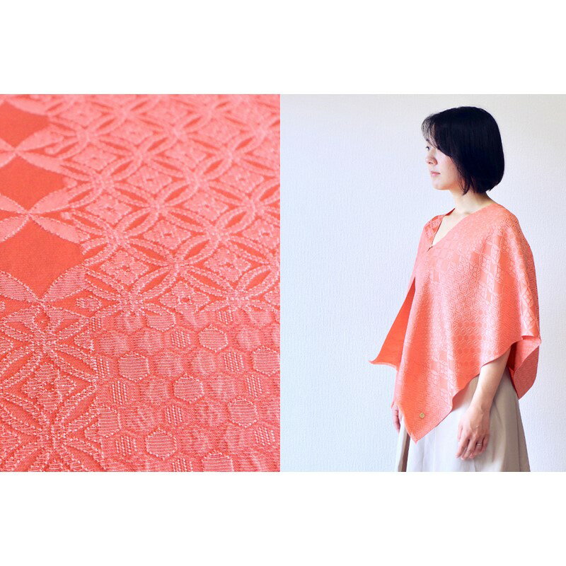 【ふるさと納税】【着回しできるシルクストール】フィルタンゴ ストール　吉祥柄ボタン付きプラムピンク　洗えるシルク、お祝いギフトにも。 シルク ファッション 洗える ギフト 贈り物 ふるさと納税シルクストール ふるさと納税 ストール サムネイル2