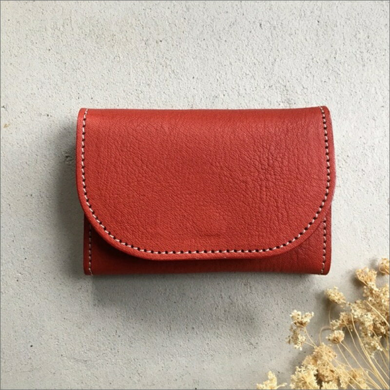 カードケース （レッド）　レザー れざー 本革 コインケース カードケース 名刺ケース 財布 サイフ 革小物 革製品 おしゃれ オシャレ お洒落 シンプル ギフト プレゼント お祝い 送料無料