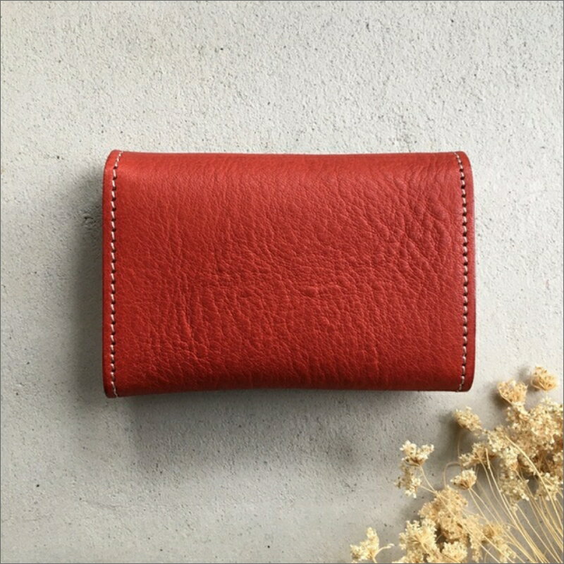 【ふるさと納税】カードケース （レッド）　レザー れざー 本革 コインケース カードケース 名刺ケース 財布 サイフ 革小物 革製品 おしゃれ オシャレ お洒落 シンプル ギフト プレゼント お祝い 送料無料 サムネイル2