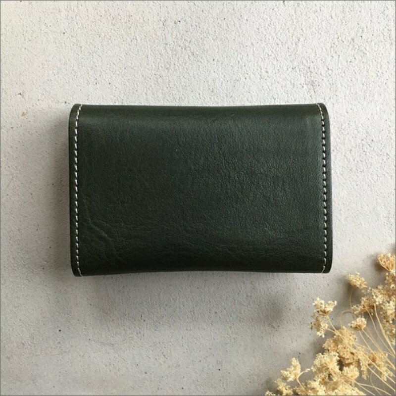 【ふるさと納税】カードケース（グリーン）　レザー れざー 本革 コインケース カードケース 名刺ケース 財布 サイフ 革小物 革製品 おしゃれ オシャレ お洒落 シンプル ギフト プレゼント お祝い 送料無料 サムネイル2