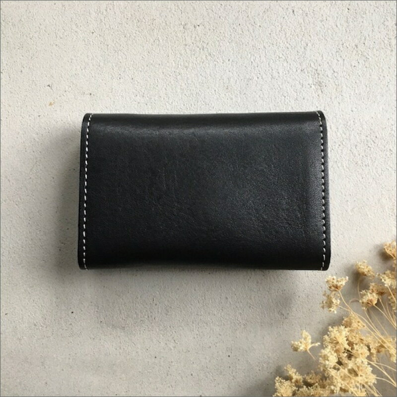 【ふるさと納税】カードケース（ブラック）　レザー れざー 本革 コインケース カードケース 名刺ケース 財布 サイフ 革小物 革製品 おしゃれ オシャレ お洒落 シンプル ギフト プレゼント お祝い 送料無料 サムネイル2