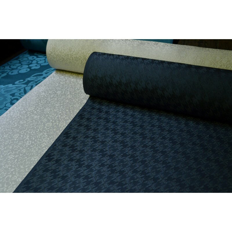 【ふるさと納税】絹織物　京都「丹後ちりめん」色無地　千鳥格子（鉄納戸） サムネイル3