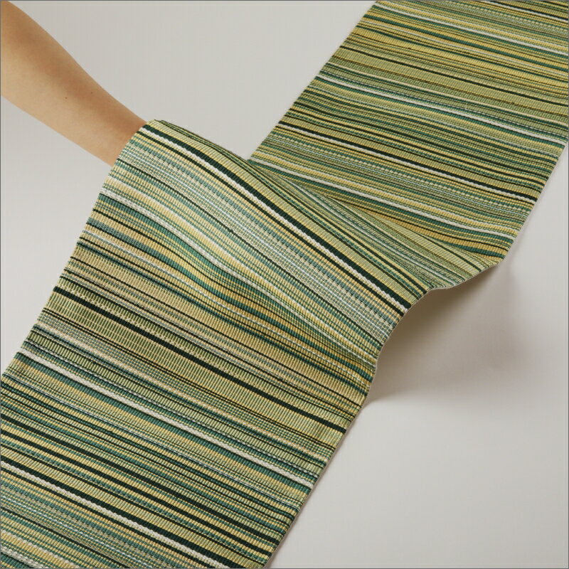 【ふるさと納税】丹後帯　袋帯「ユイタン」　緑 伝統 工芸品 エスニック 織物 着物 意匠 撥水 ふるさと納税 袋帯 サムネイル2