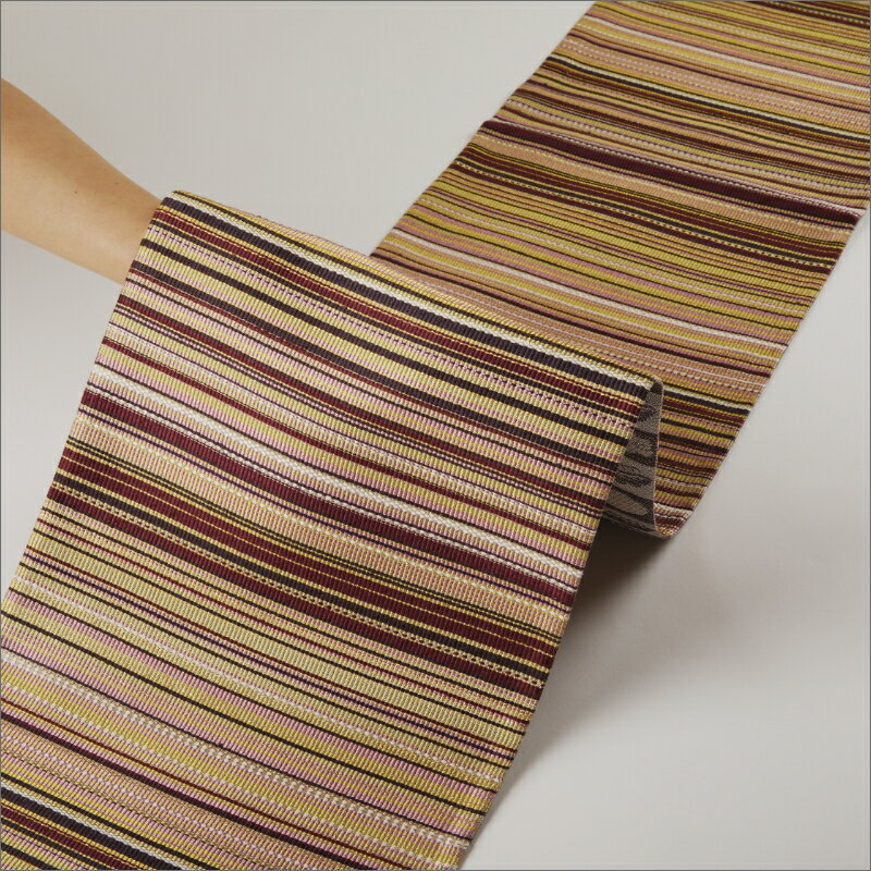 【ふるさと納税】丹後帯　袋帯「ユイタン」　紫ピンク 伝統 工芸品 エスニック 織物 着物 意匠 撥水 ふるさと納税 袋帯 サムネイル2