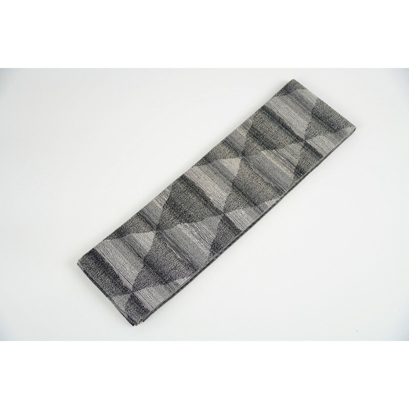 【ふるさと納税】半幅帯　大ウロコ文（グレー）*リバーシブル幅約15.2cm×長さ約420cm サムネイル2