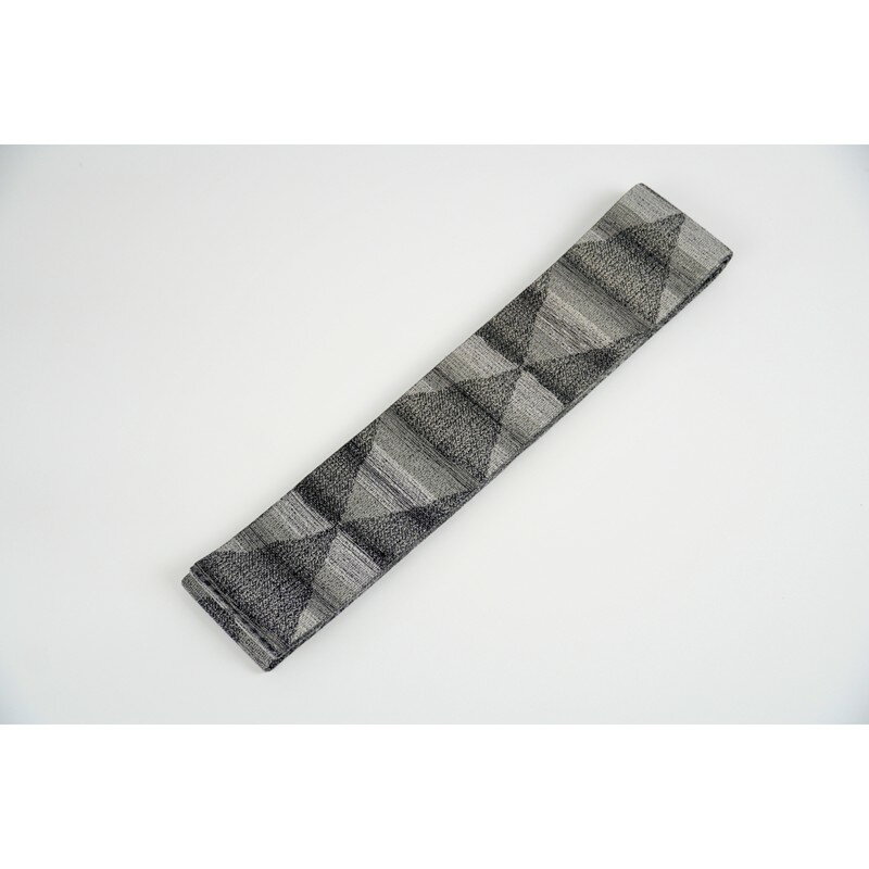 【ふるさと納税】角帯　大ウロコ文（グレー）*リバーシブル幅約10.2cm×長さ約420cm サムネイル2