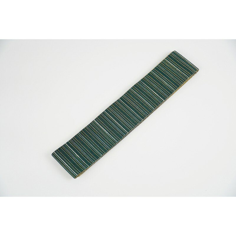 【ふるさと納税】＜丹後の藤布　遊絲舎＞角帯　藤霞文（緑）*リバーシブル幅約10.2cm×長さ約420cm サムネイル2