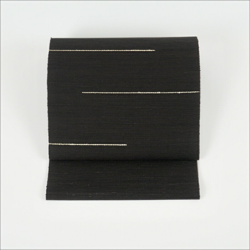 【ふるさと納税】＜丹後の藤布　遊絲舎＞八寸名古屋帯「藤八本」 黒 白 白地に紺絣 選べるお仕立て サムネイル2