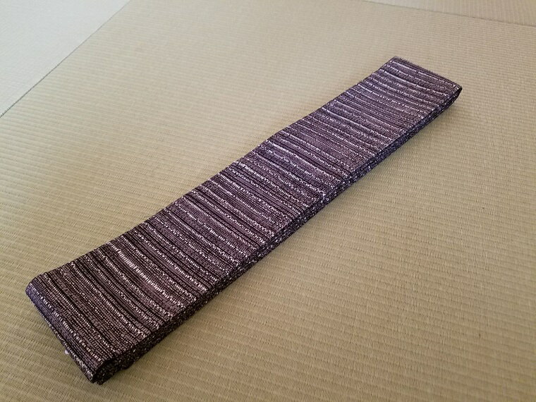 【ふるさと納税】京都・遊絲舎／丹後の藤布 角帯「藤に和紙」（小豆）【伝統工芸】 藤布 角帯 和紙 絹 藤糸 伝統工芸品 護身 長寿 繁栄 古事記 万葉集 小豆 小豆色 サムネイル2