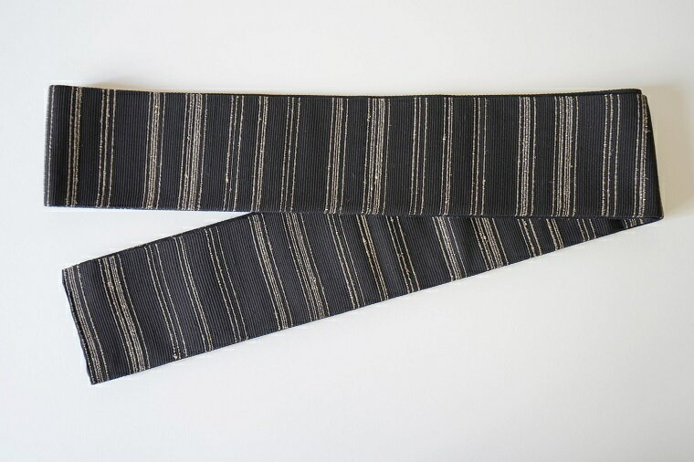 京都・遊絲舎／丹後の藤布 角帯「藤糸あそび」（墨黒）【伝統工芸】 藤布 角帯 藤糸あそび 藤糸 伝統工芸品 護身 長寿 繁栄 古事記 万葉集 墨黒 墨黒色