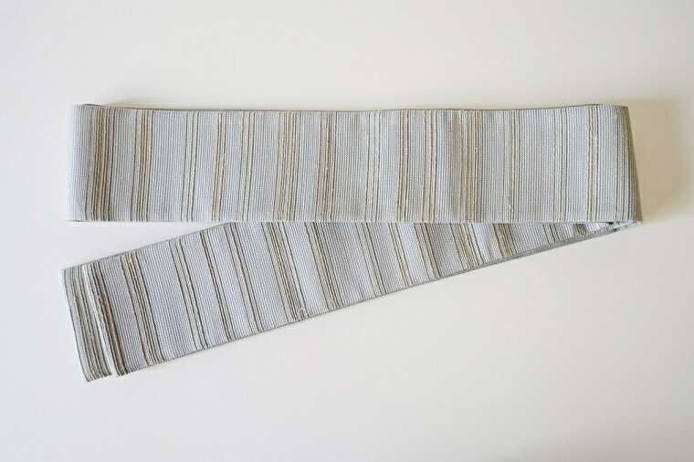 京都・遊絲舎／丹後の藤布 角帯「藤糸あそび」（薄水）【伝統工芸】 藤布 角帯 藤糸あそび 藤糸 伝統工芸品 護身 長寿 繁栄 古事記 万葉集 薄水 薄水色