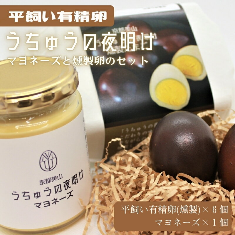うちゅうの夜明け 燻製たまご 6個 マヨネーズセット　卵 燻製 調味料 マヨネーズ 有精卵 米酢使用 京都府 南丹市【※3月15日以降発送】　お届け：2025年3月中旬～11月下旬まで