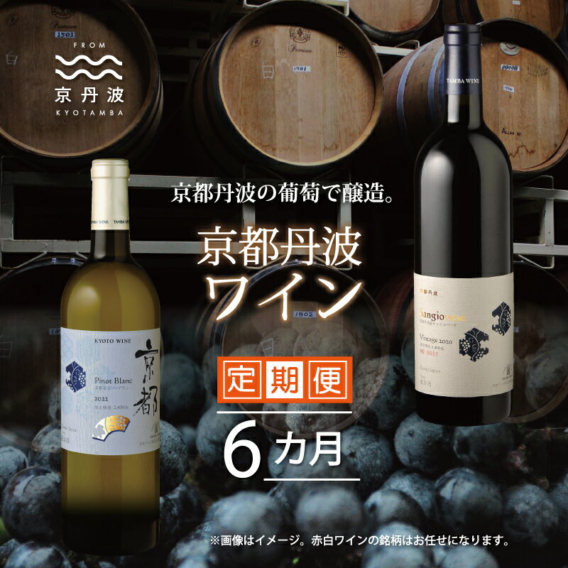 【定期便】丹波ワイン 6カ月 定期便 【 ワイン定期便 丹波ワイン 国産ぶどう使用 国産ワイン 京都 丹波 自社農園 白ワイン 赤ワイン ワイン 】※北海道・東北・沖縄・その他離島は配送不可