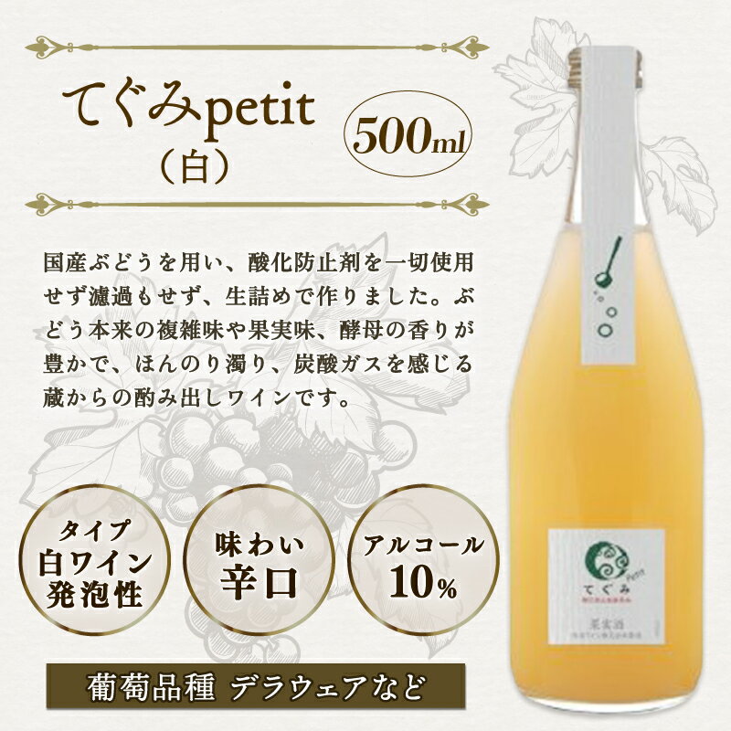 【ふるさと納税】 丹波ワイン スパークリングワイン 飲み比べ 4本セット 【 国産 スパークリング ワイン 地ワイン 京都 丹波 無添加 てぐみ 白 ロゼ バラエティ 詰め合わせ 】 - 画像2