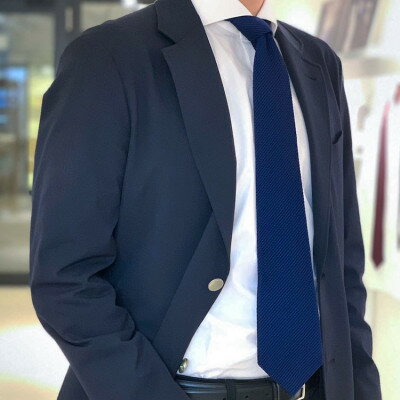 【ふるさと納税】【手織りネクタイ】ネイビー フレスコタイ kuskafabric 京都・丹後のシルク織物【1080337】 サムネイル3