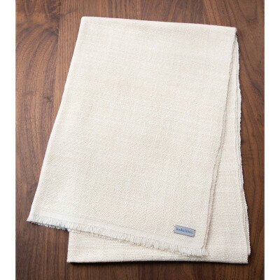 【ふるさと納税】【手織りマフラー】ホワイト 手紡ぎシルク真綿 kuskafabric 丹後の絹織物【高島屋選定品】【1150011】 サムネイル2