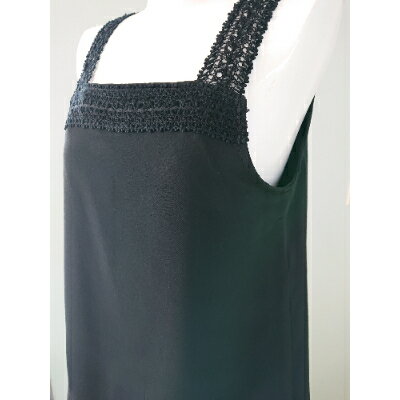 【ふるさと納税】【丹後シルク】キャミソール・ペティコート黒(飾りシルクレース)Mサイズ【1238446】 サムネイル3