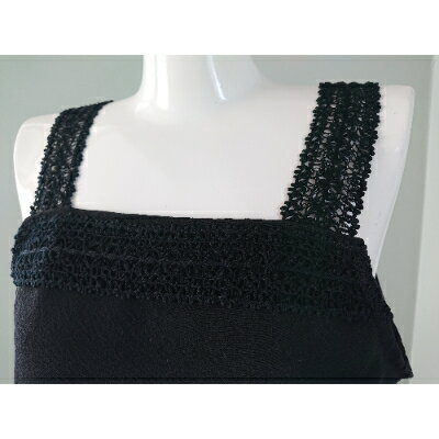 【ふるさと納税】【丹後シルク】キャミソール・ペティコート黒(飾りシルクレース)Lサイズ【1238447】 サムネイル2