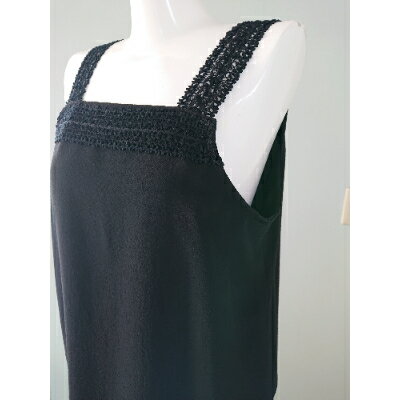 【ふるさと納税】【丹後シルク】キャミソール・ペティコート黒(飾りシルクレース)Lサイズ【1238447】 サムネイル3