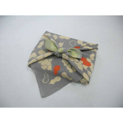 【ふるさと納税】正絹縮緬友禅風呂敷 瓢箪 (グレー) 約45cm×47cm【1320374】 サムネイル2