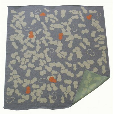 【ふるさと納税】正絹縮緬友禅風呂敷 瓢箪 (グレー) 約45cm×47cm【1320374】 サムネイル3