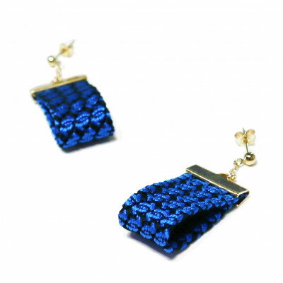 【ふるさと納税】kuska fabricのガルザイヤリング【丹後ブルー】世界でも稀な手織りファブリック【1341693】 サムネイル3