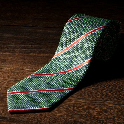 シルク100%　たけとらのフレスコネクタイ　グリーン　ふるさと納税限定　プレゼント・父の日にも【1347223】