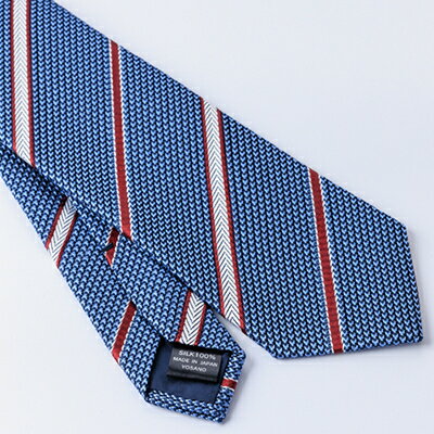 【ふるさと納税】シルク100%　たけとらのフレスコネクタイ　サックス・えんじ・白　ふるさと納税限定　父の日・贈答用に【1365660】 サムネイル2