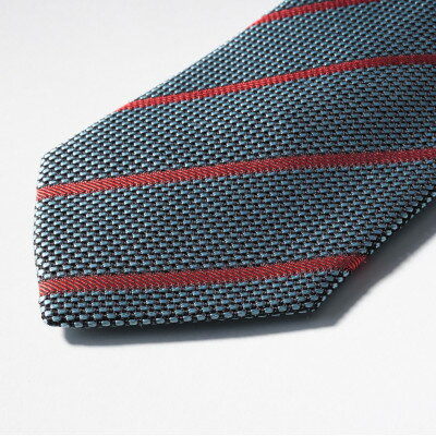 【ふるさと納税】シルク100%　たけとらのフレスコネクタイ　サックス・赤　ふるさと納税限定　プレゼント・父の日にも【1365665】 サムネイル3