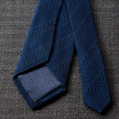 【ふるさと納税】【手織りネクタイ】ネイビー 丹後ジャカードタイ kuskafabric 京都・丹後のシルク織物【1423216】 サムネイル2